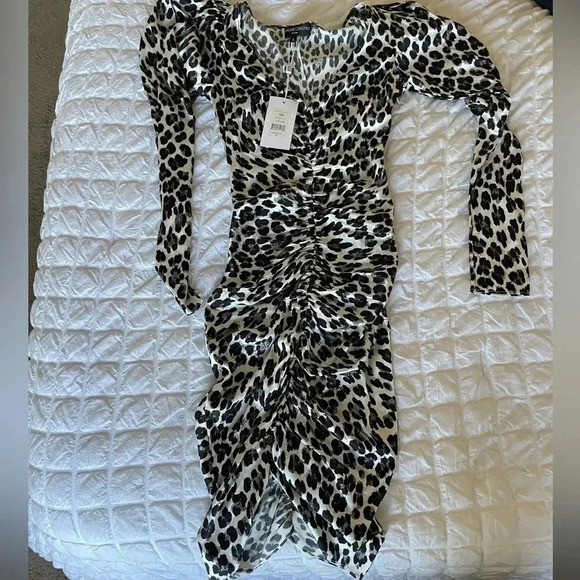 Caroline Constas Colette leopard ruched silk dress - Picture 7 of 14